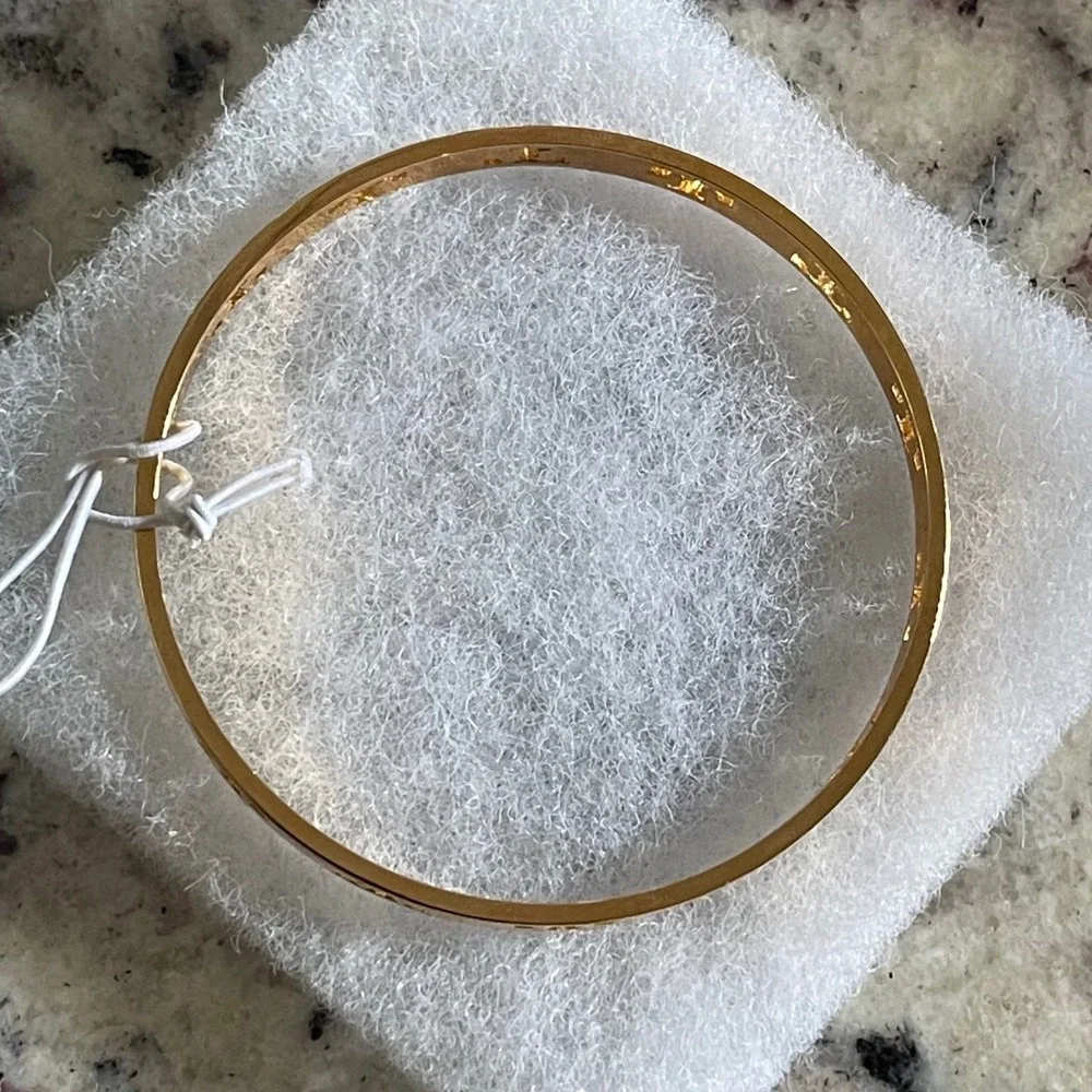 Tory Burch Gold Logo Cutout Bangle Bracelet
